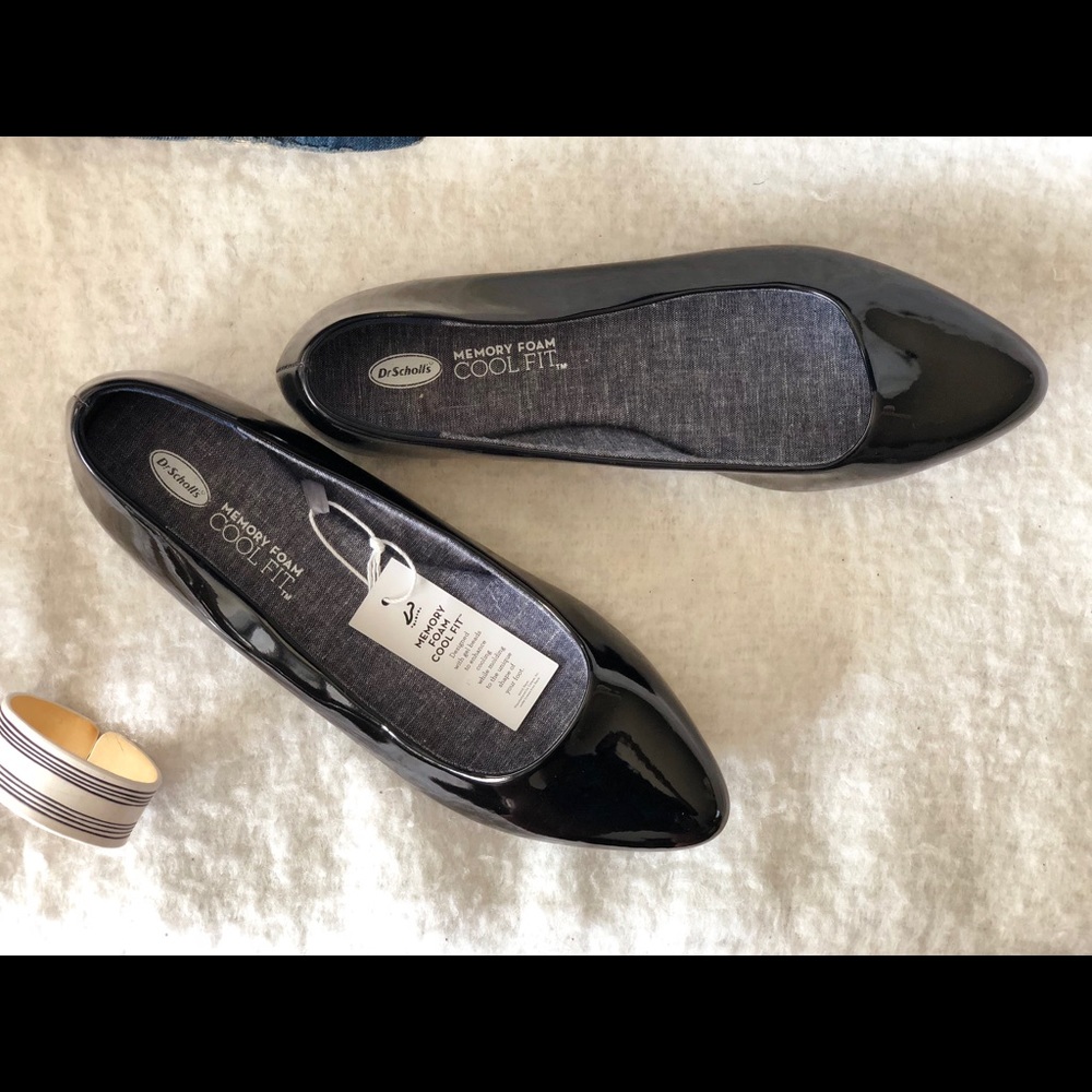 Dr. Scholl’s Wide Memory Foam Black Flats Size 10